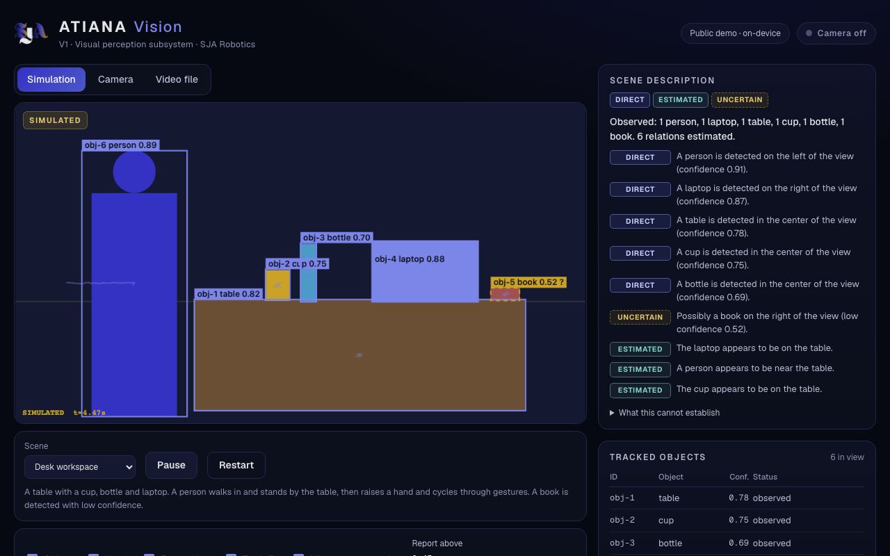 Screenshot of the public ATIANA Vision simulation